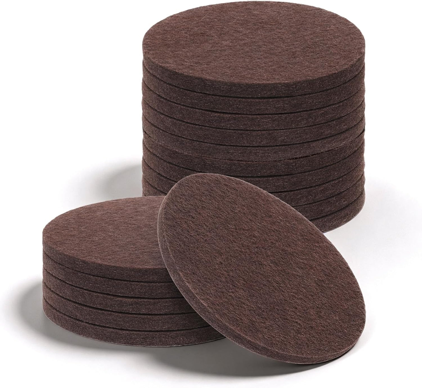 16 PCS 3" Round Felt Furniture Pads, Self-Adhesive Floor Protectors for Chair Legs 5mm Thick Non Slip Furniture Pads for Hardwood Floors Tables Feet Sofas Brown