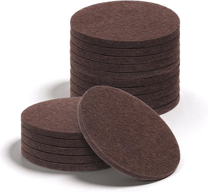 16 PCS 3" Round Felt Furniture Pads, Self-Adhesive Floor Protectors for Chair Legs 5mm Thick Non Slip Furniture Pads for Hardwood Floors Tables Feet Sofas Brown