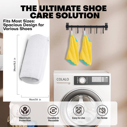2Pcs Shoe Washing Machine Bag Laundry Shoe Bags for Washing Machine, Shoe Washing Bag Shoe Laundry Bag for Washer and Dryer Reusable Shoe Washing Bags (Grey)