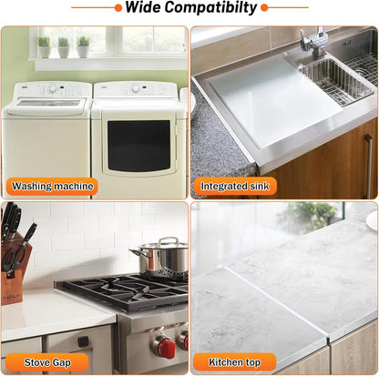 Stainless Steel Stove Gap Covers (2PCS),Stove Gap Filler,Range Trim Kit,Stove Guard for Kitchen Oven Gap Between Stovetop and Counter,Easy Clean Heat Resistant,Adjustable Length 13.8'' to 27.5'',Black