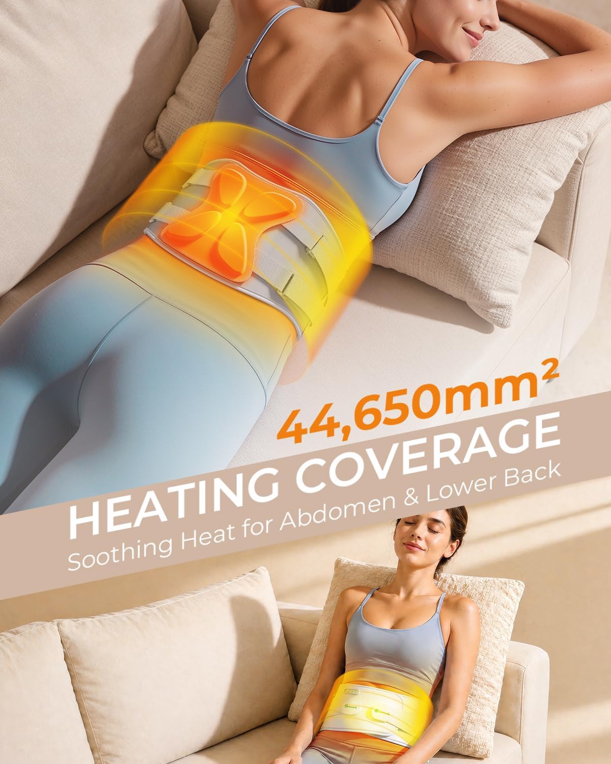 Lower Back Massager for Pain Relief, Portable Heating Pad for Back