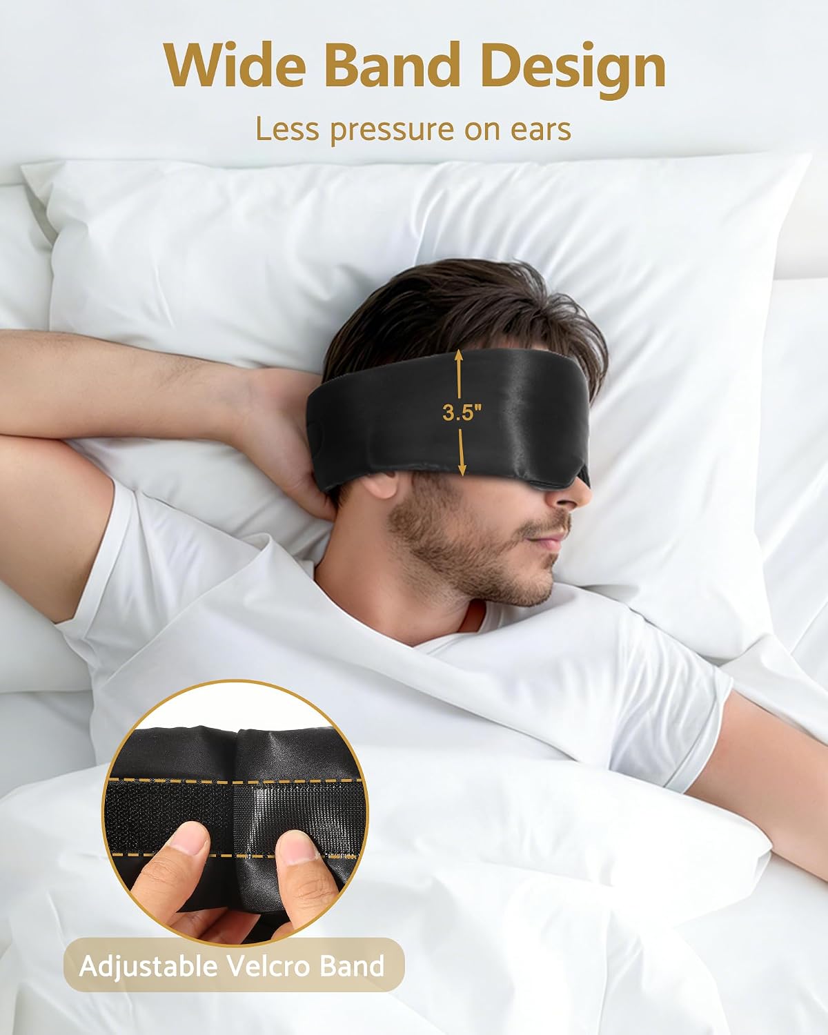 BeeVines Luxury Pure 100% Silk Sleep Mask for Women, 3D Contoured Eye Mask