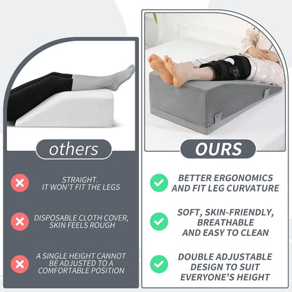 ROYALAY Leg Elevation Pillows for After Surgery, Adjustable Height Knee Surgery Recovery Equipment, Knee Replacement Recovery Aids for Hip Ankle Pain Relief Patent Pending