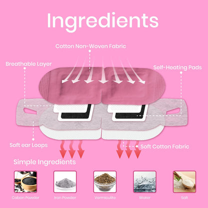LANNA Heated Steam Eye Mask, Disposable 120 Minutes, Lavender Scent, 5 Pcs