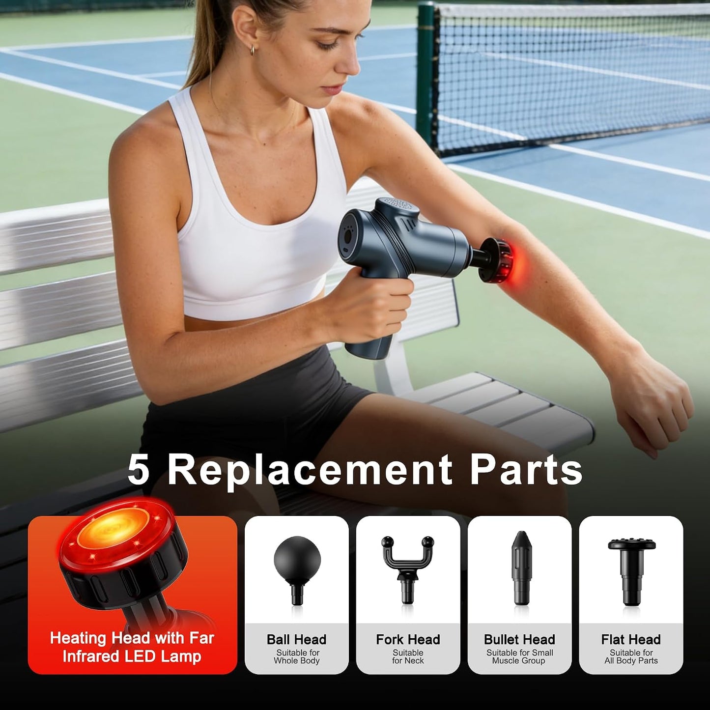 Massage Gun Deep Tissue, Silent Motor and Portable Massage Gun with 4 Interchangeable Heads for Deep Muscle Relief and Relaxation, Relax Gift