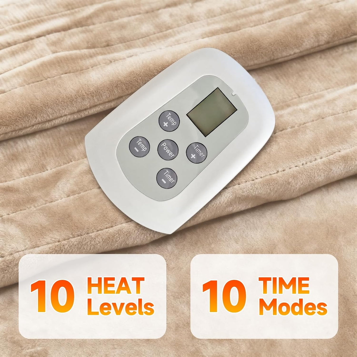 Heated Blanket Electric Throw Blanket with Built-in Button Controller 50"x60" One-Touch Ultra Cozy Soft Warm Heating Electric Blanket with 4 Heat Levels & 4 Hours Auto-Off Overheat Protection