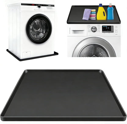 Washing Machine Drain Pan Silicone mat 27"x27" with 0.79" Raised Edges, Leak-Proof Silicone Mat, Non-Slip Waterproof Floor Protector for Washer Dryer (Grey)