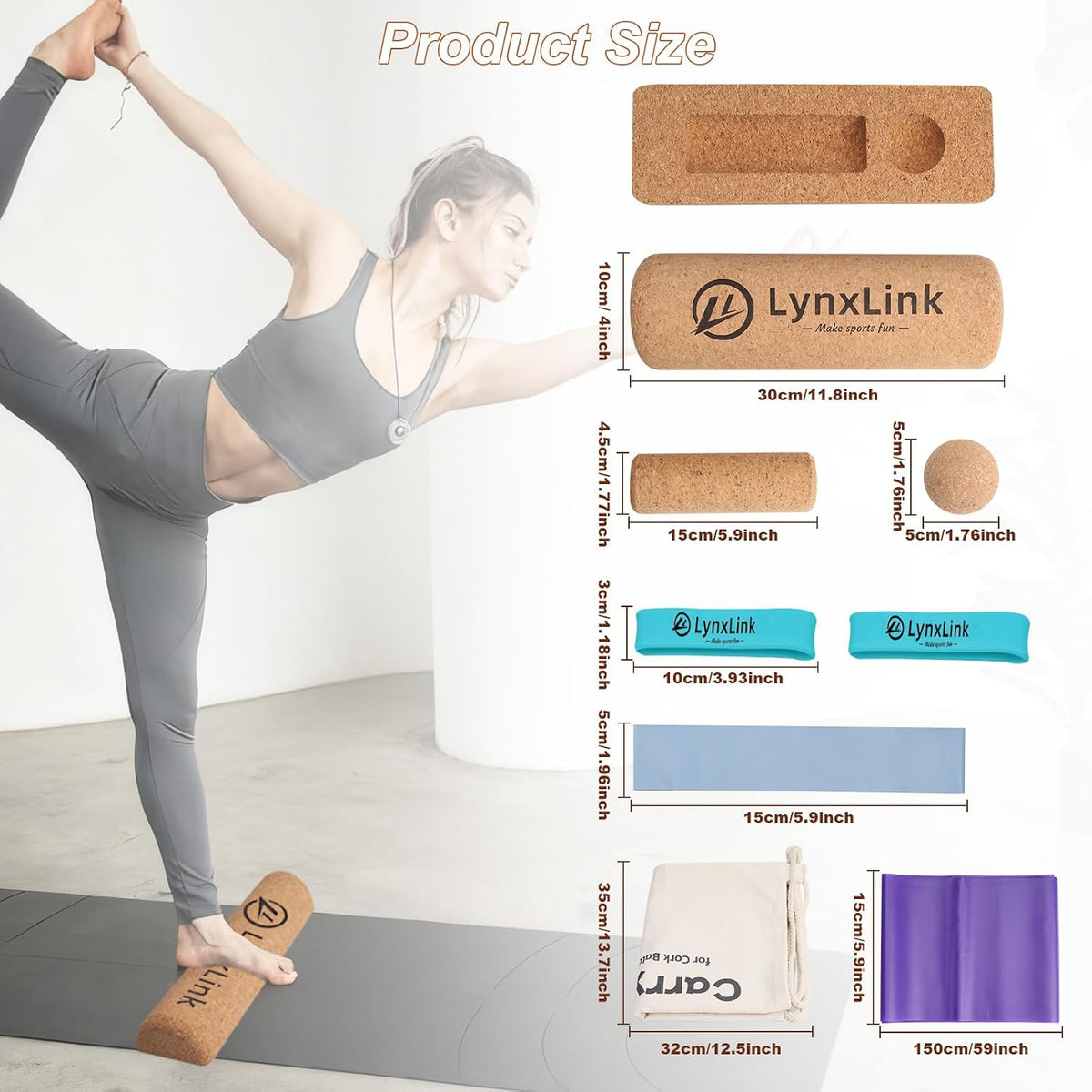 Cork Balancing Board Foot Restoration and Balance Kit with Massage Ball & Resistance Bands – Plantar Fasciitis Recovery, Improve Foot Health | Sports & Outdoors Balance Boards