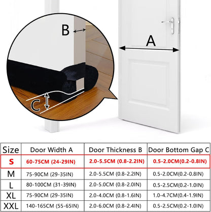 BKSAI Door Draft Stopper for Doors 29-35" No Adhesive Draft Stopper for Bottom of Door Draught Excluder Under Door Wind Blocker Reduce Noise Draught Excluder Sweep Sound Proof(Black) | No Adhesive, For Bottom of Door, Wind Blocker, Reduce Noise, Sound