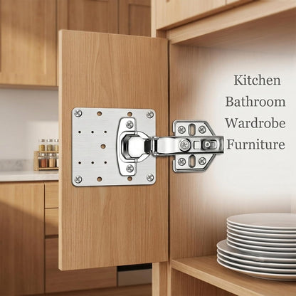 12 Pack Cabinet Hinge Repair Plate Kit, Stainless Steel Cabinet Door Repair Plates with Screws, Fix Loose Hinges & Stripped Screw Holes, Heavy Duty Hinge Reinforcement Brackets for Kitchen Cabinets