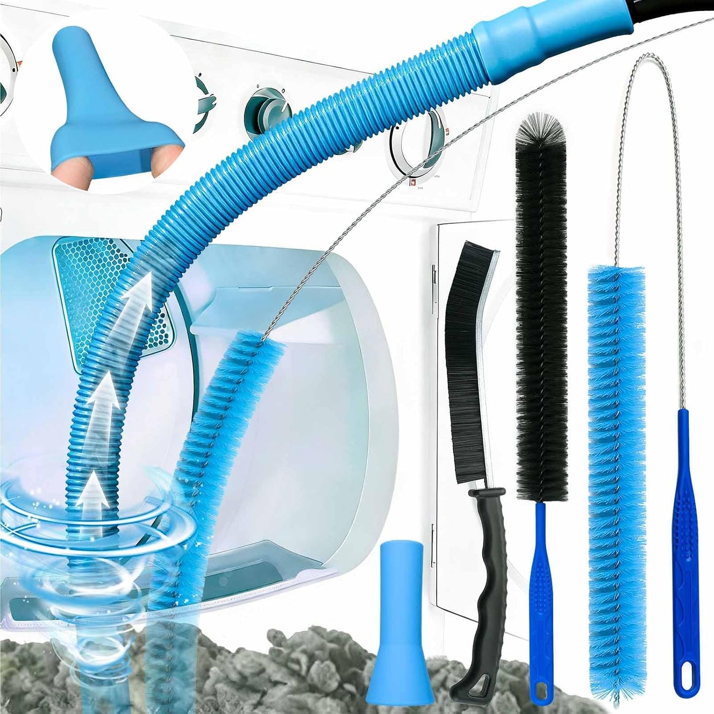 Dryer Vent Cleaner Kit Vacuum Hose Attachment Lint Brush Cleaning Tool