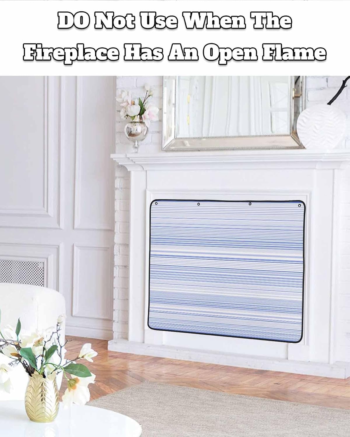 Magnetic Fireplace Cover Purple Stripes Fireplace Screen Decorative Classic Striped Lines Insulation Fireplaces Blocker Blanket Save Energy Fireplaces Draft Stopper Covers for Living Room 36x30 Inch