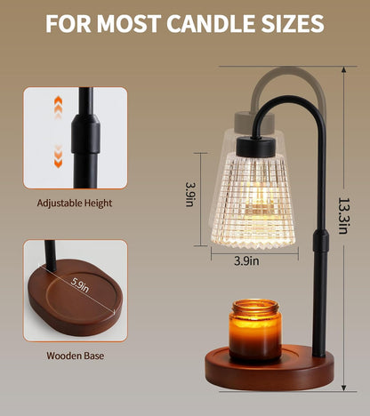Candle Warmer Lamp with Timer and Dimmer,Electric Gold Light Gifts for Women Melt Wax Warmer Lamp with 2 Bulbs for Candle Jars House Warming New Home Decor Bedroom