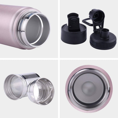 Sivaphe Infuser Travel Mug with Removable loose leaf Tea Strainer Tea Filter Water Bottle 18/8 Stainless Steel Insulated Tumbler for Women Rosegold