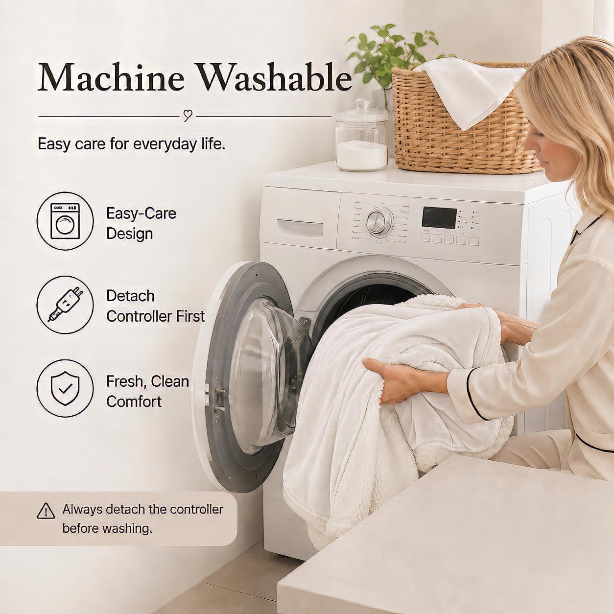 Electric Heated Blanket Full Size 72"x84" – Light Gray | ETL for Safe Overnight, 4 Heat Settings & 10H Auto Off, Dual-Sided Microplush Sherpa for Home Night, Machine washable