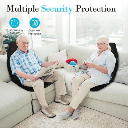 Back Massager with Heat, Massage Chair Pad with 5 Vibrating Modes, 2 Heat Levels Electric Massage Seat Cushion, Massage Pad for Back Pain Relief, Birthday Gifts for Men Husband Him Dad Mom Her