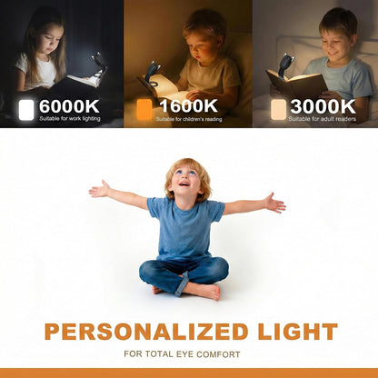 Rechargeable Kids Book Light, Cute Bookmark Reading Light for Kids, Dimmable Portable LED Book Light for Reading in Bed, Eye-Caring Bedtime Reading Lamp for Children & Travel, Brown