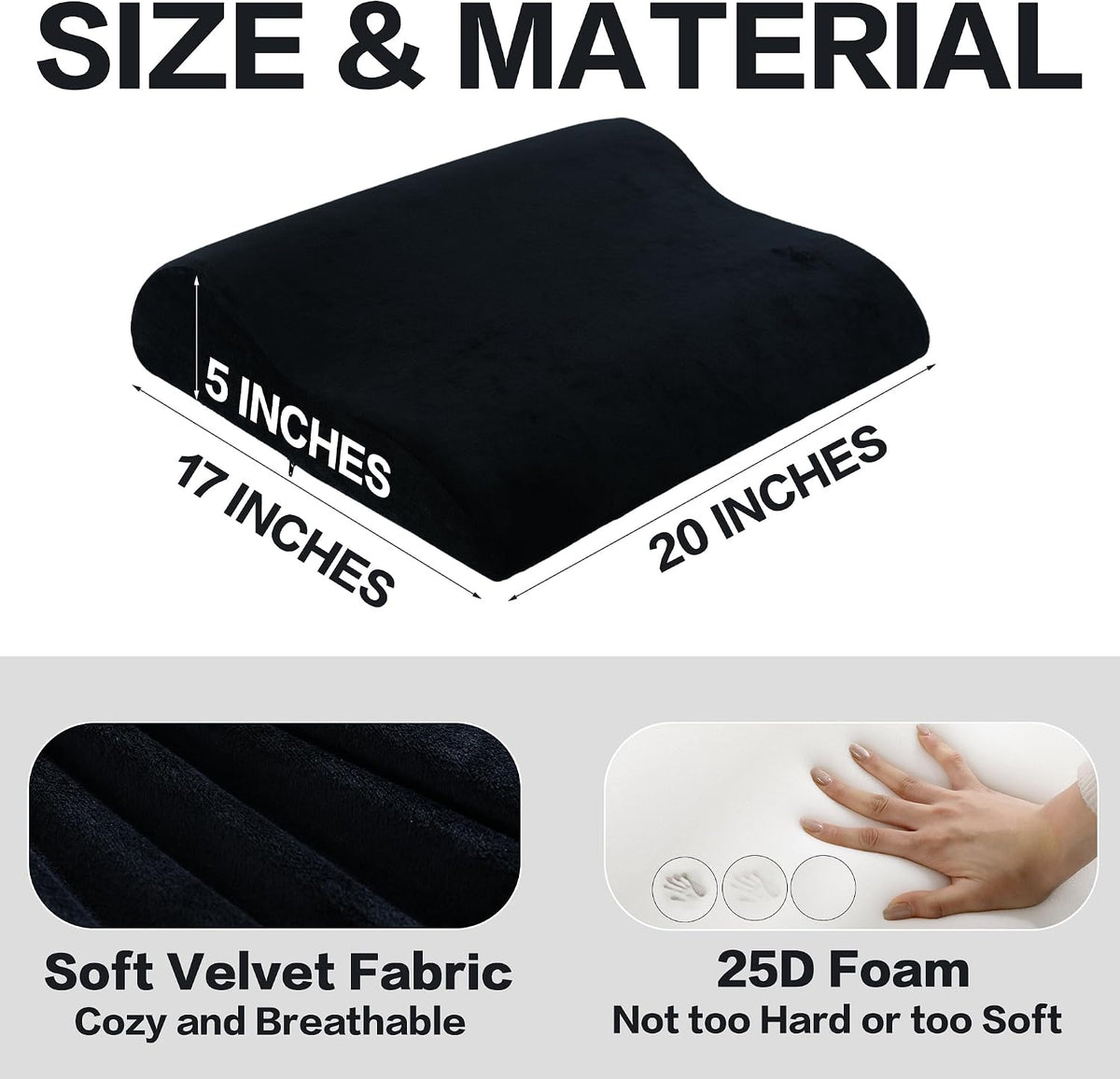 HOMBYS Extra Large Recliner Leg Pillow, Memory Foam Foot Rest Cushion Wave Shape Recliner Footrest Extender, Multi Purpose Back & Lumbar Support Pillow for Recliner, Bed, Sofa Couch,Grey