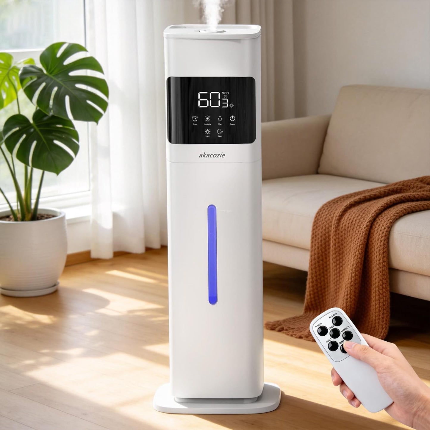 Humidifier Large Room, 2.1Gal/8L Cool Mist Humidifiers for Bedroom 500 sq ft, Humidifiers for Home with Essential Oil Diffuser, Top Fill Quiet Humidifier for Baby Nursery Office Plants, Black