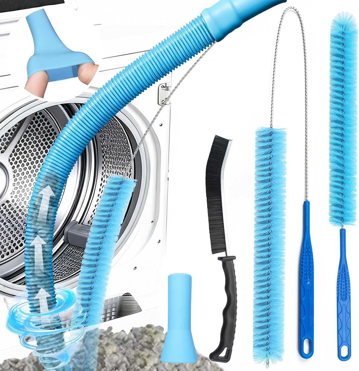 Dryer Vacuum Hose Attachment, Vent Cleaner Kit Lint Brush Shop Vac LintTrap | Compatible with Most Vacuum Cleaner, 30Inch Flexible Deep Cleaning, Easy use, Fire Prevention, Multi-Purpose Home Cleaning