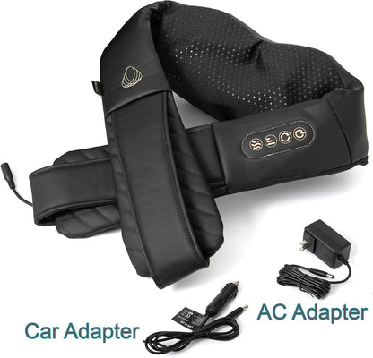 InvoSpa Shiatsu Massager with Heat - Deep Tissue Kneading Pillow for Neck, Shoulders, and Back - Electric Full Body Massage