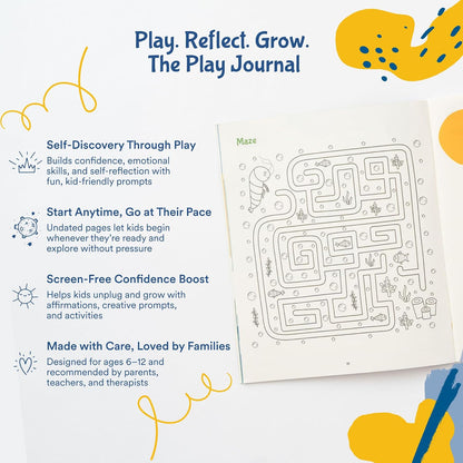 Sonder Kids Wellness Gratitude Journal - Kids Journal for Girls and Boys, Hands-On Activities like Crosswords, Coloring and Nature Prompts, Undated, Ages 6-12, 56 pages