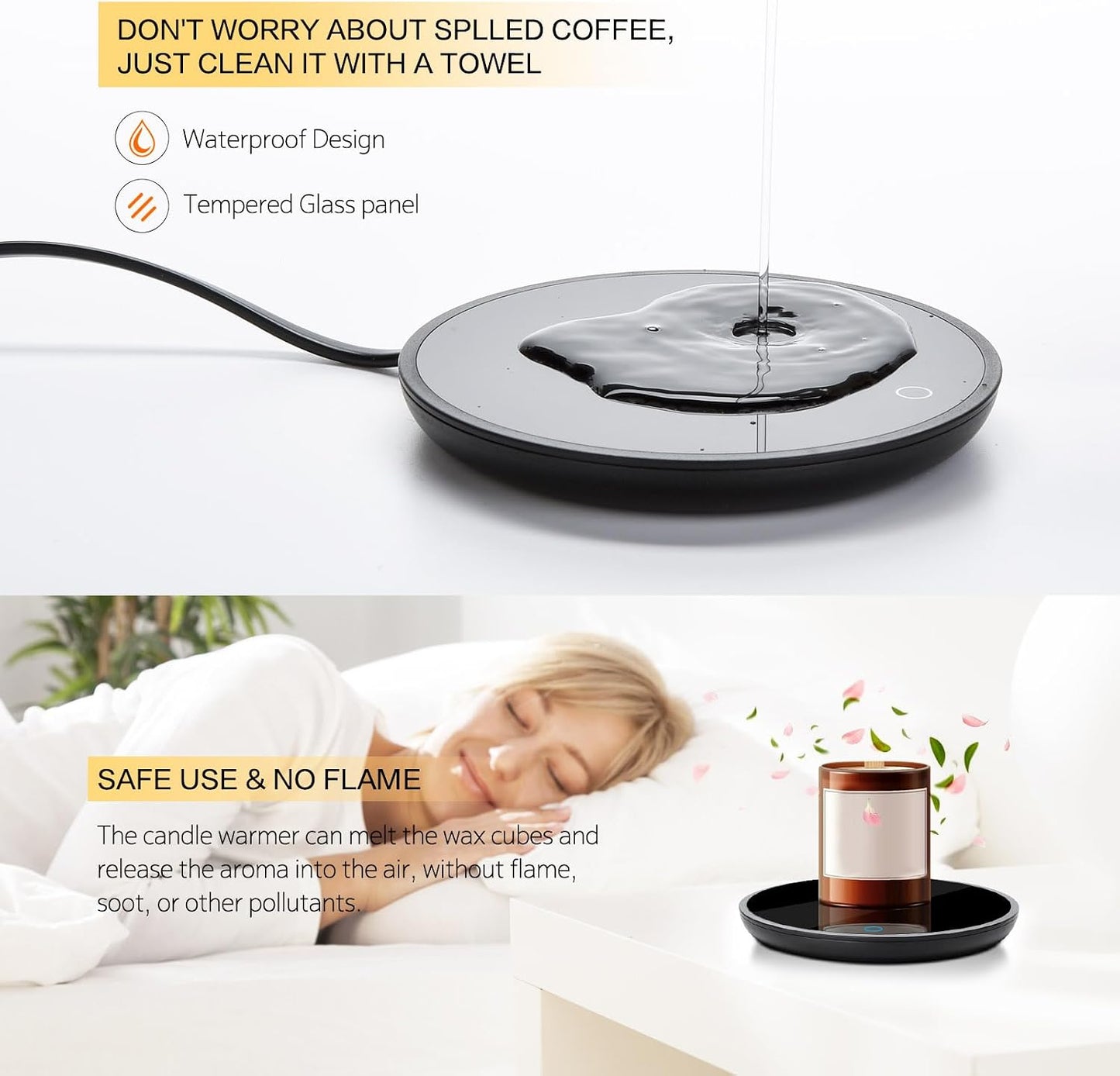 Lesipee Coffee Mug Warmer with Auto Sensor, Smart Coffee Cup Warmer for Desk, Electric Beverage Warmer Plate, Coffee Warmer Auto Shut Off, Candle Warmer for Office Home for Friends