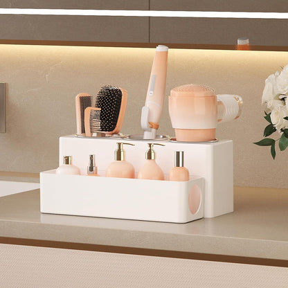 Lifewit Hair Tool Organizer Dryer Holder Countertop with 4 Cups, Black | 4 Stainless cups Tools Organizer, Acrylic body Hair Product Storage for Curling Iron, Brush, Straightener, Bathroom