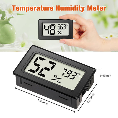 6 Pack Mini Hygrometer Indoor Humidity Meter, Digital Thermometer Monitor | Small Indoor Humidity Gauge Meter Fahrenheit (℉) for Thermostat Reptile Tank, Mason Jars JJMTDS