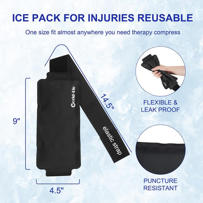 Gel Soft Flexible Ice Packs for Injuries, Reusable Cold Pack, Hot Cold Compress for Joint&Muscle Pain, Surgery Recovery, Inflammation, Swelling, Face, Head, Wrist, Ankle&Foot Injury, 4 Pack-5.1"x6.3"