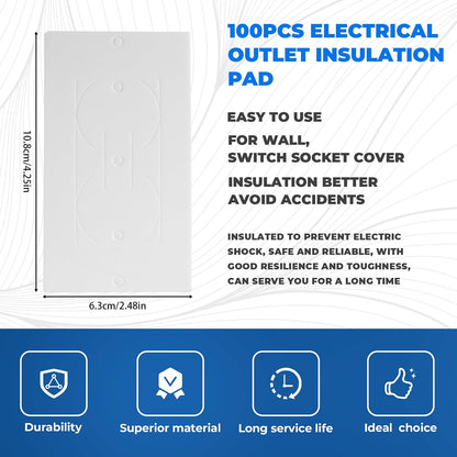 Outlet Insulators Draft Sealers, 100Pcs Electrical Outlet Insulation Pads, EVA Foam Gasket for Wall, Switch Socket Cover Easy Install