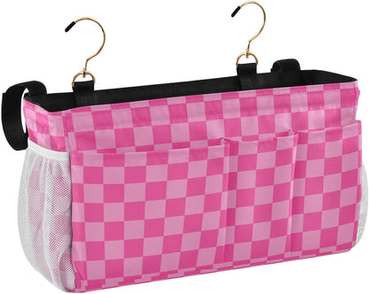 Black Bedside Caddy Storage Bag Bedside Organizer for Bed Rails College Dorm Room Organizer Caddy Hanging Shelf 6 Pockets with Hooks for Drinks Magazine Phone Holder