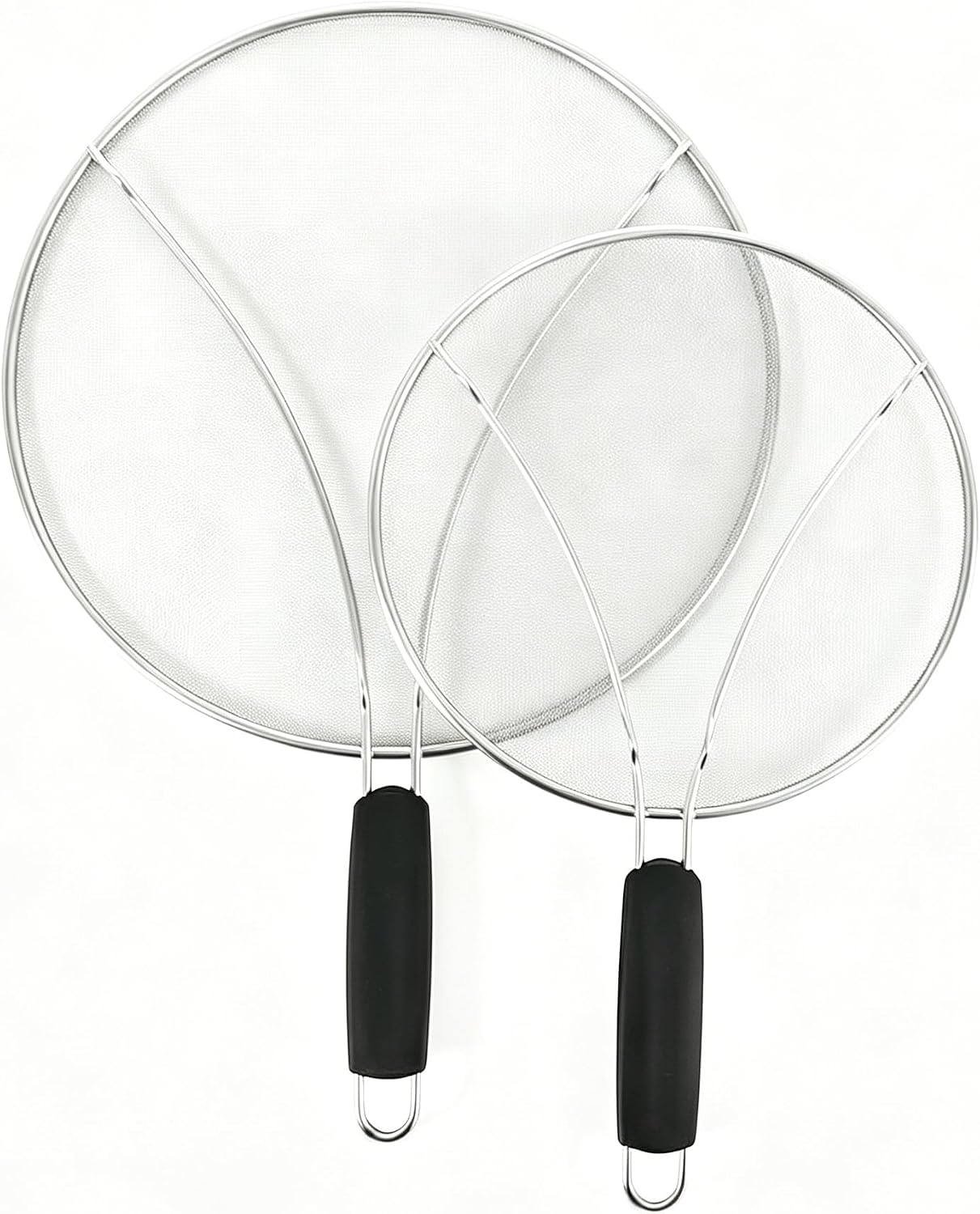 Stainless Steel Splatter Guard Set of 2, 13in & 9.84in for Frying Pan | Heavy Duty Grease Splatter Screen, Oil Splash Protection, Dishwasher Safe, Easy to Hang