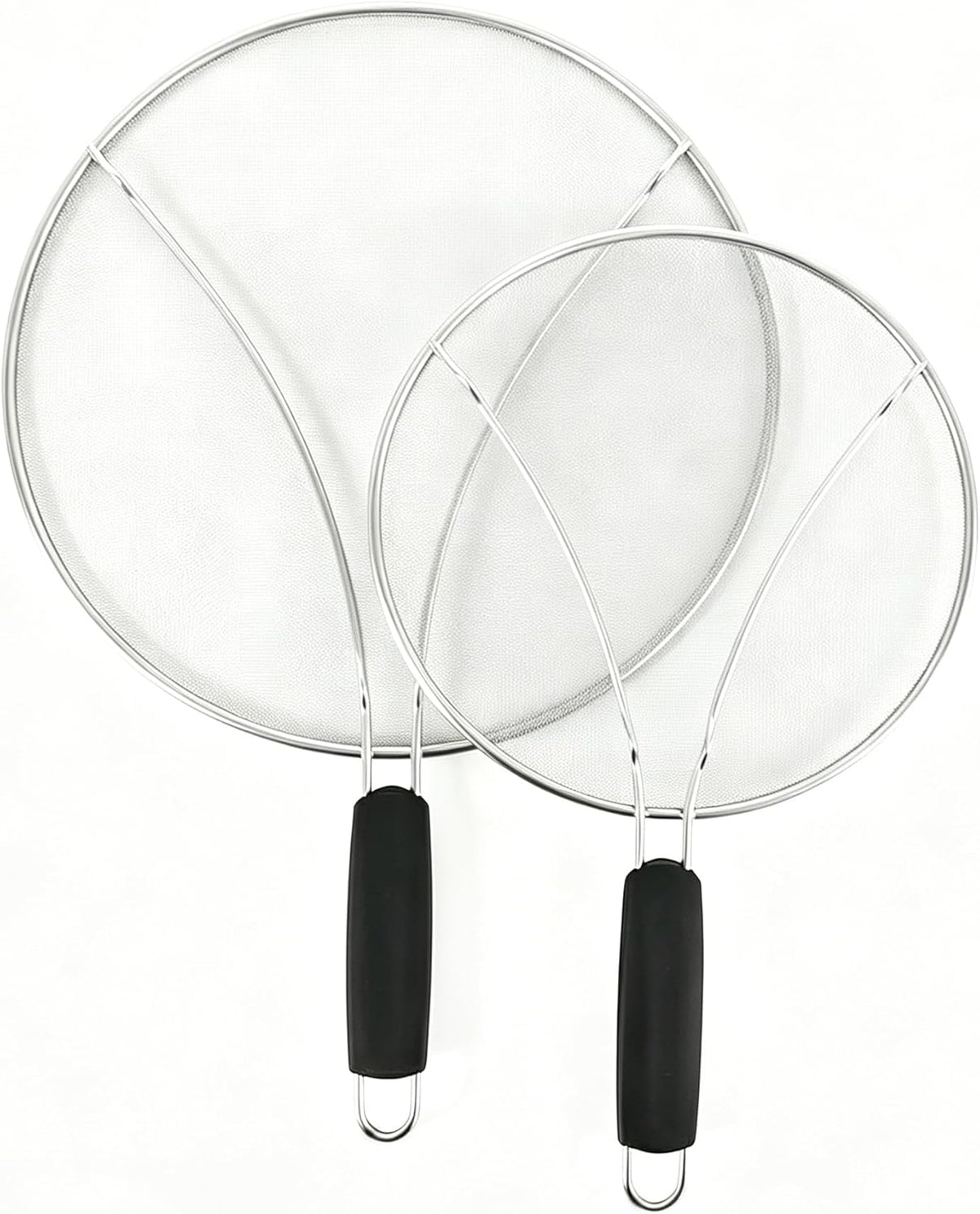 Stainless Steel Splatter Screen Set of 2, 13in & 9.84in for Frying Pan