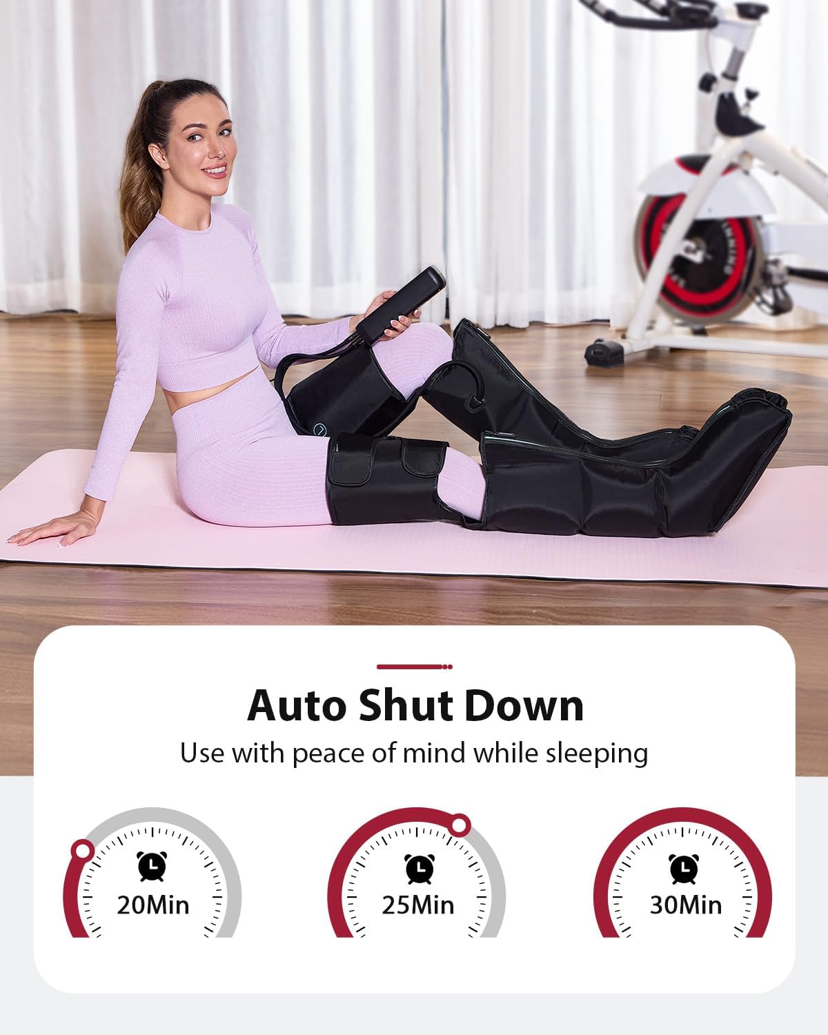 CINCOM Air Compression Leg Massager for Circulation & Pain Relief FSA - HSA | 3 in 1 Leg Massager for Foot Calf & Thigh, Leg Compression Boots for Recovery, Edema, RLS Relief
