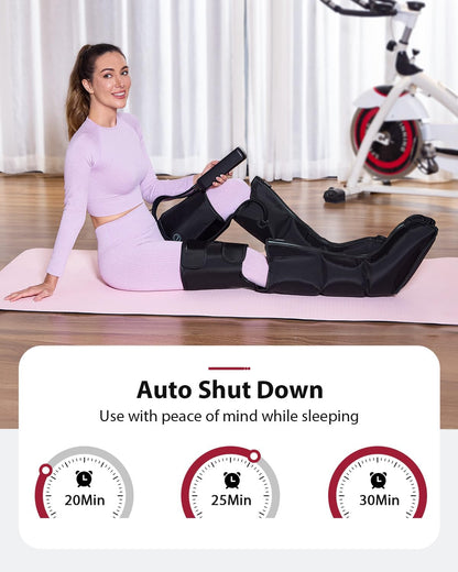 CINCOM Air Compression Leg Massager for Circulation & Pain Relief FSA - HSA | 3 in 1 Leg Massager for Foot Calf & Thigh, Leg Compression Boots for Recovery, Edema, RLS Relief