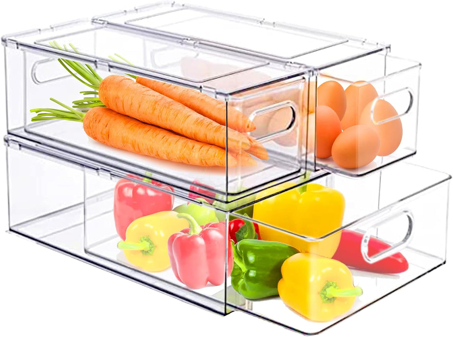 5 Pack Fruit Storage Containers for Fridge,Produce Container for Fridge with Removable Colanders,Leakproof Refrigerator Organizers and Storage for Produce Berry Vegetable Salad Meat Food Keep Fresh