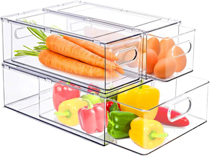5 Pack Fruit Storage Containers for Fridge,Produce Container for Fridge with Removable Colanders,Leakproof Refrigerator Organizers and Storage for Produce Berry Vegetable Salad Meat Food Keep Fresh