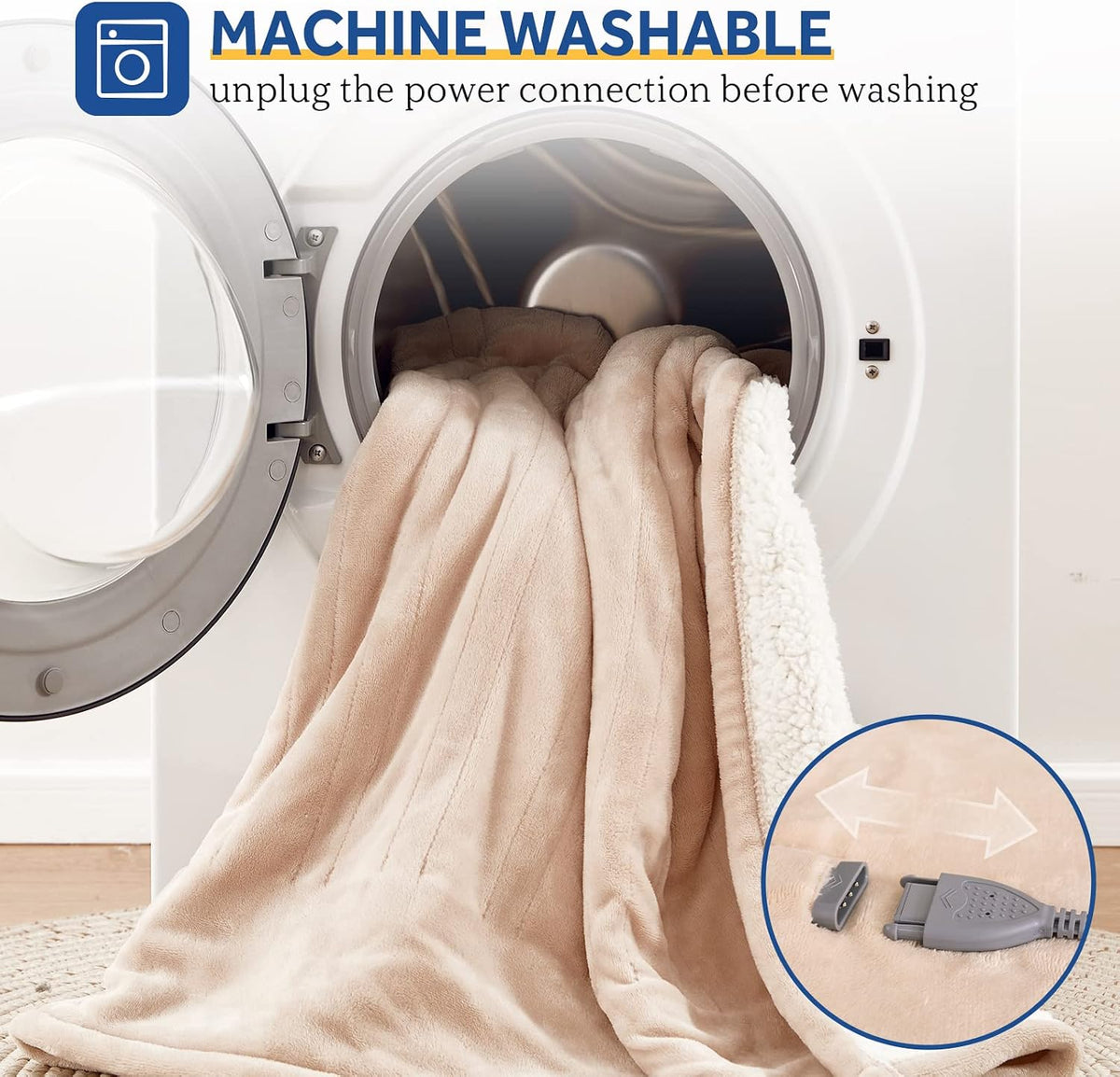 Sealy Electric Throw Blanket Heated Flannel & Sherpa Auto Shutoff 50"x60"