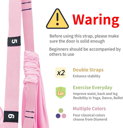 Leg Stretcher Strap Adjustable Fitness Strap Band for Waist Trainer Stretching Door Swing Flexibility Tensile Trainer with Carrying Pouch Back Bend Go Upside-Down for Yoga Practitioner Ballet Dancer Gymnastics Exercises