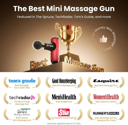 BOB AND BRAD Q2 Mini Massage Gun, Pocket-Sized Deep Tissue Massager Gun, Portable Percussion Muscle Massager Gun, Ultra Small & Quiet Muscle Massage Gun for Muscle Recovery with Carry Case