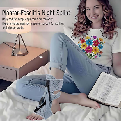 2026 Upgrade Plantar Fasciitis Night Splint for Men Women, Adjustable Achilles Tendonitis Brace Relief Foot Drop Brace for Sleeping, Heel Spur Calf Stretcher Dorsal Support Boot