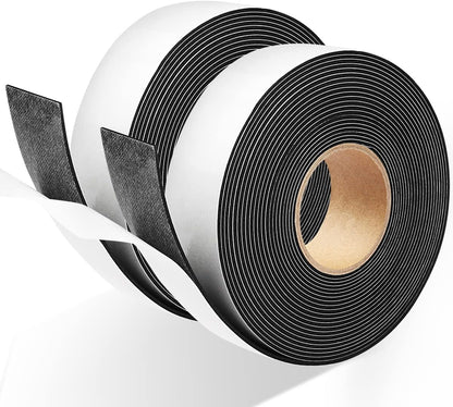 2 Rolls Foam Seal Tape for Door Window Insulation, Soundproof and Shockproof Foam Adhensive Strip, 3/8" Wx3/16 T Single Sided Foam Tape, Cold Air and Draft Closed Cell Seal Strip,Total 32FT