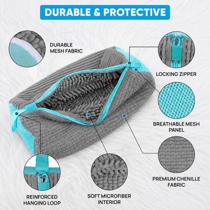 Kalitease Shoe Washing Bag – 2Pcs Reusable Shoe Laundry Bags for Sneakers, 360° Deep Cleaning, Secure Lock Sneaker Washing Machine Bag with 6 Deodorizer Balls & Shoe Trees (white)