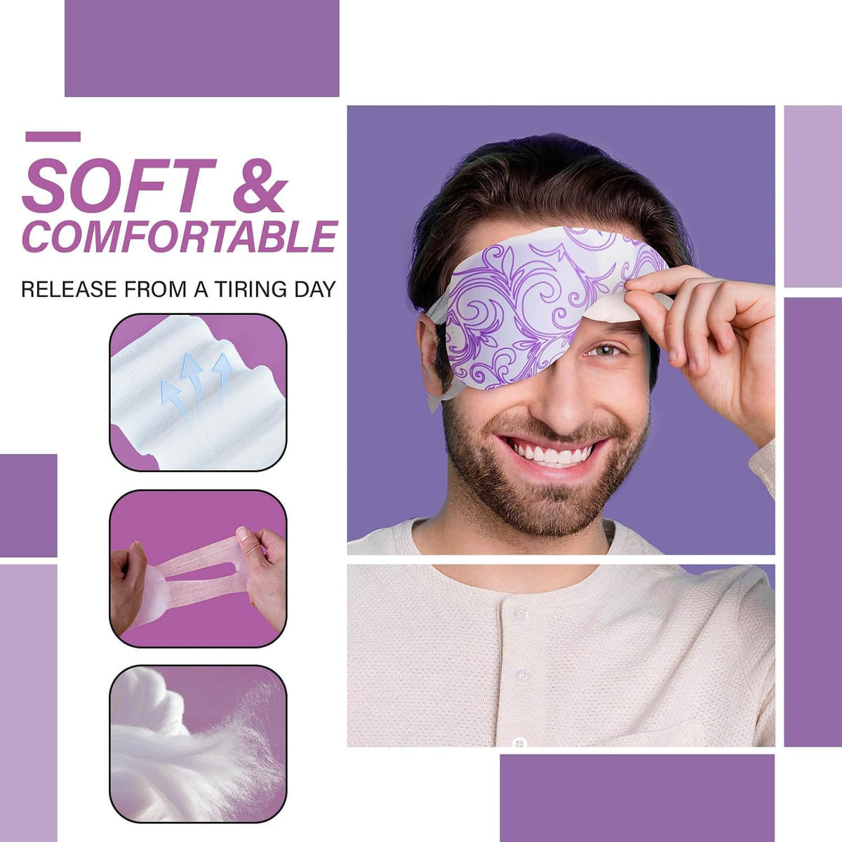Steam Eye Mask,Warm Eye Compress for Dry Eyes Sleep Mask,Hot Auto Heated Eye Masks Relaxing Items for Women Moist Heat for Eyes Soothing Eye Fatigue,Disposable EyeMask for SPA Essentials