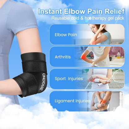 Knee Ice Pack, ONLYCARE Soothing Knee Compression Sleeve for Injuries, Upgraded Gel Cold Wrap, Hot & Cold Therapy, Reusable for Meniscus, Arthritis, ACL, MCL Pain Relief, Injury Recovery (S)