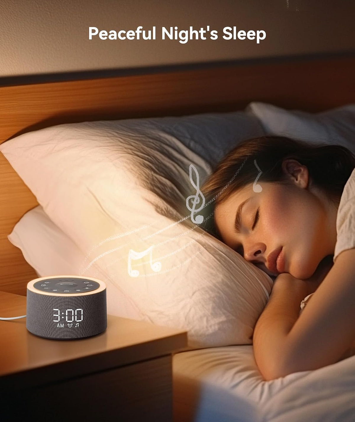 Dreamegg D1+ Sound Machine Alarm Clock, 29 Soothing Sounds with Night Light