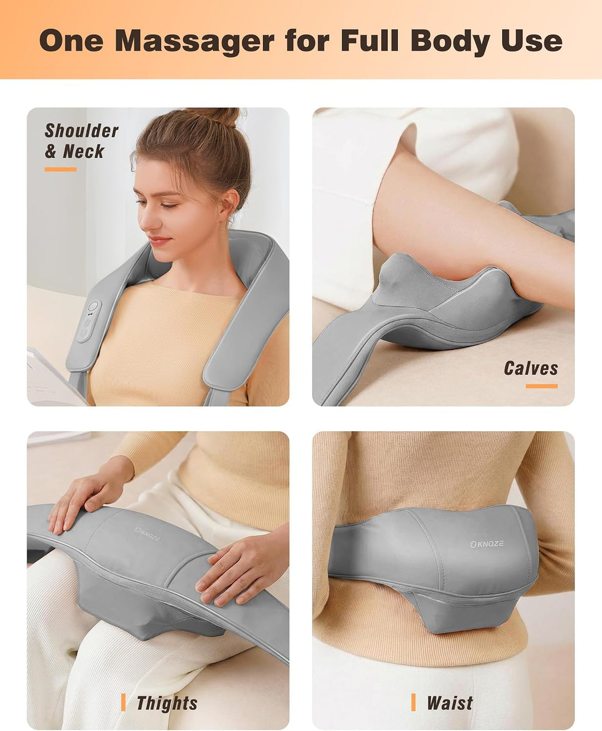 Cordless Neck and Shoulder Massager for Pain Relief Deep Tissue with Heat
