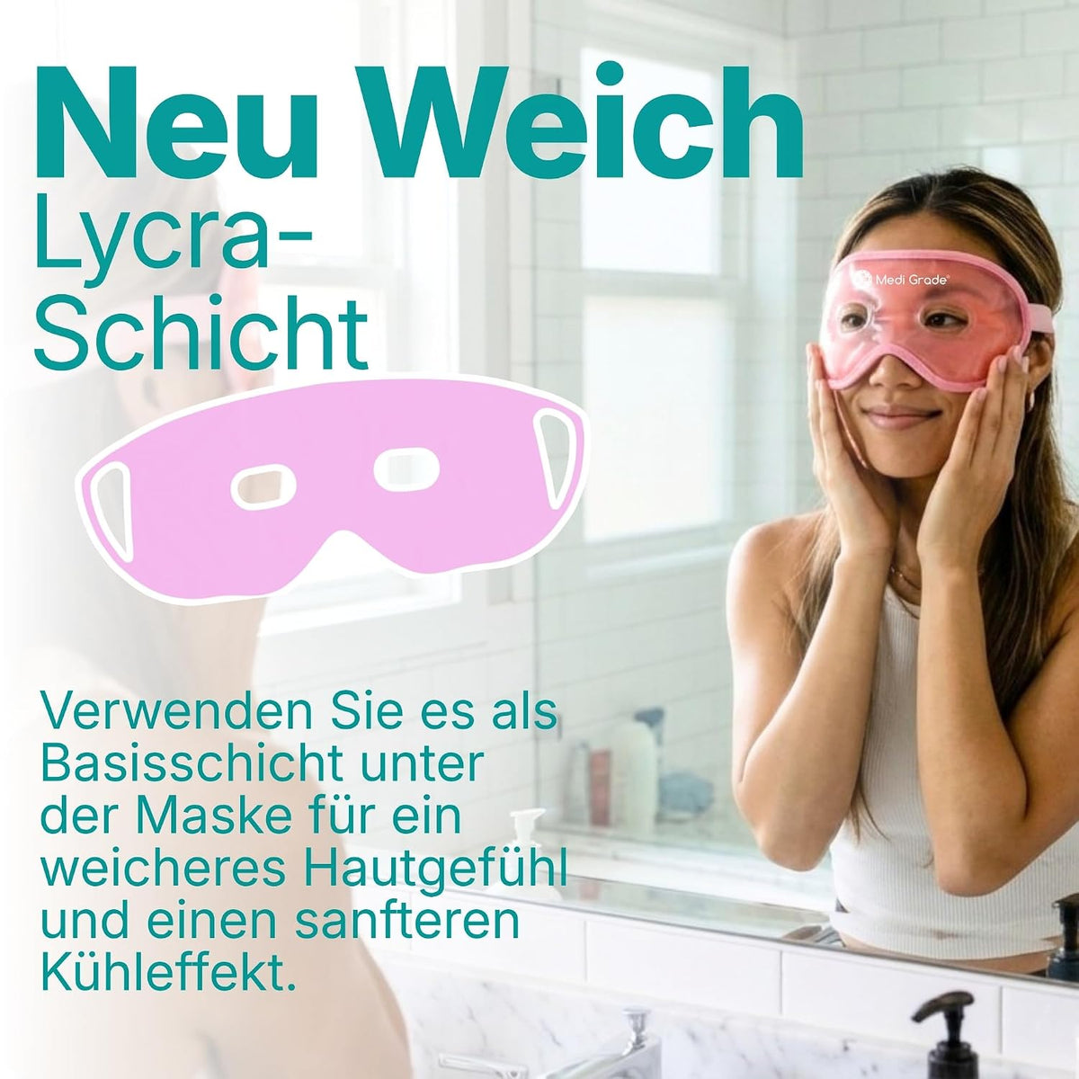 Medi Grade Cooling Eye Mask for Dark Circles and Puffiness, 2 Gel Eye Pads