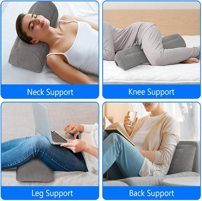Knee Pillow Half Moon for Back Sleeping, Knee Wedge Pillow for Back Pain,Body Pillow Leg Pillow for Side Sleeping, Knee Bolster Pillow for Legs Support, Half Moon(17,45x18x10cm/18x7x4in)